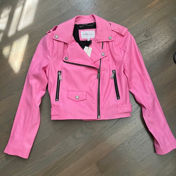 BCBGeneration Jackets & Blazers - BCBGeneration Cropped Faux Leather Moto Jacket size xs